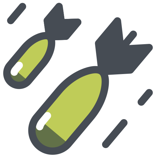 Bombs, drop, explosion, military, war, weapon icon