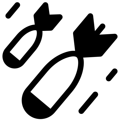 Bombs, drop, explosion, military, war, weapon icon