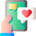 smartphone,marketing,heart,love,communication,feedback,like,comment,review,rating