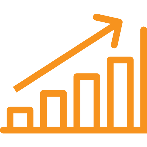 Asset, bar graph, chart, graph, hike, inflation icon