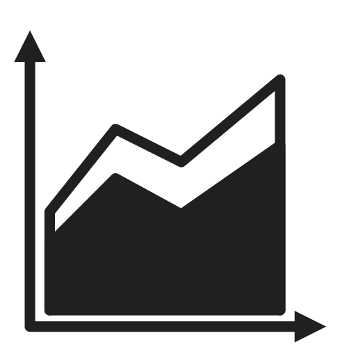 Area, chart, revenue icon