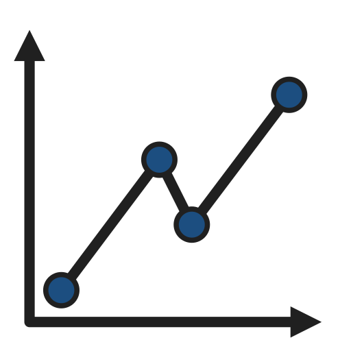 Line, chart, dots icon
