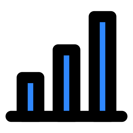 Chart, histogram, two icon