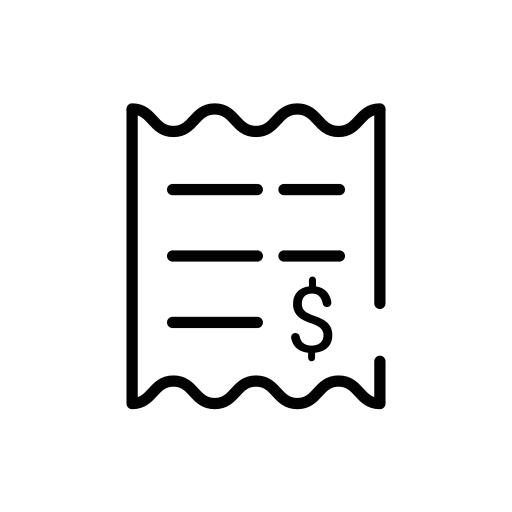 Reciept, financial, report, tax icon