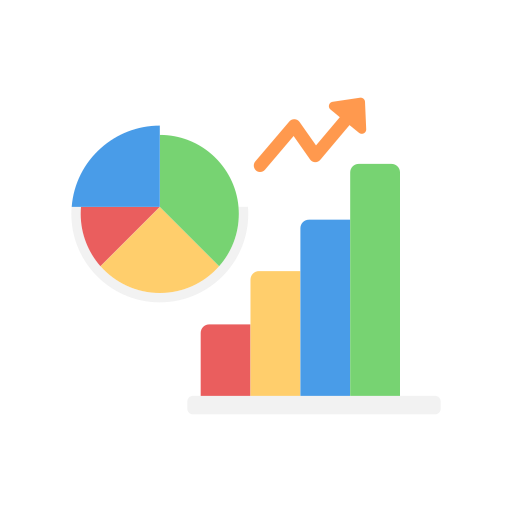Analytics, graph, statistics, report, diagram, business icon