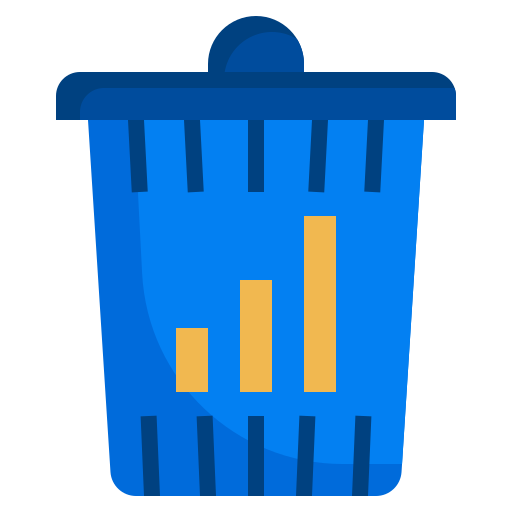 Graph, email, delete, recycle, trash, can, interface icon