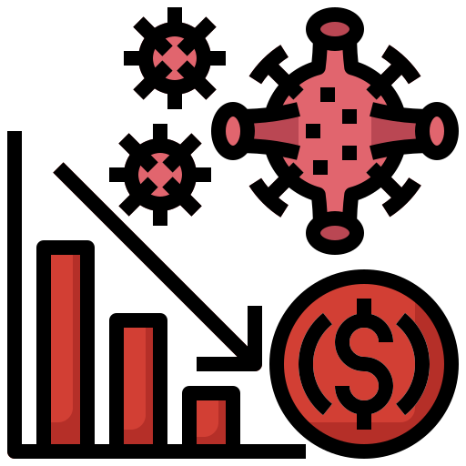 Coronavirus, down, graphic, marketing, statistics icon