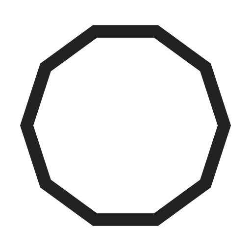 Decagon, shape, figure, form, geometry, graphic, line icon