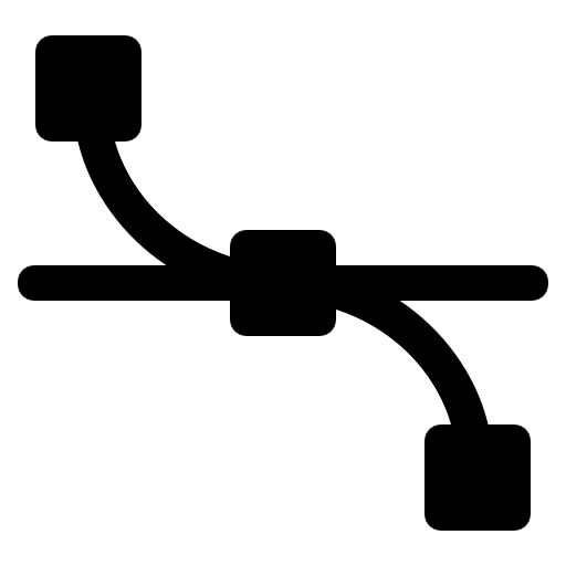 Bezier, curve, design, graphic, vector icon