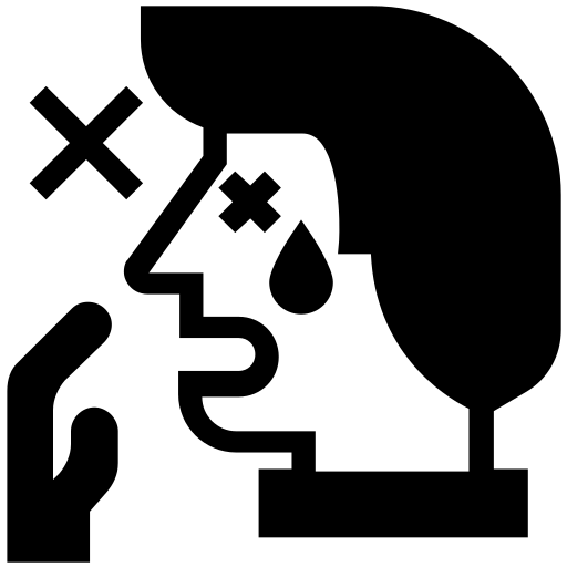 Corona, coronavirus, cough, cross, hand, infection, virus icon
