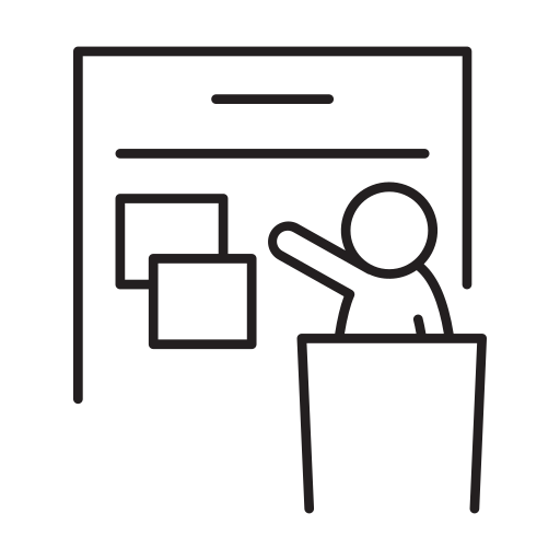 Conference, meeting, discussion, presentation, training icon