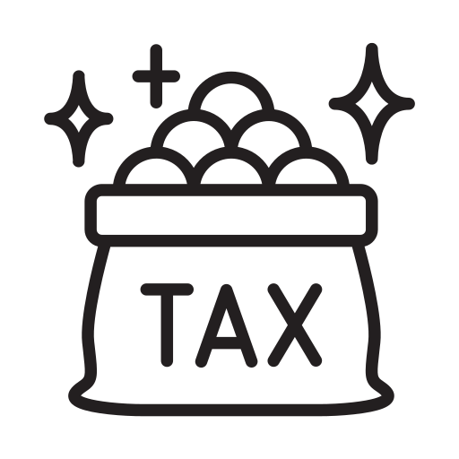Annual, asset, fee, legal, money, tax, treasure icon