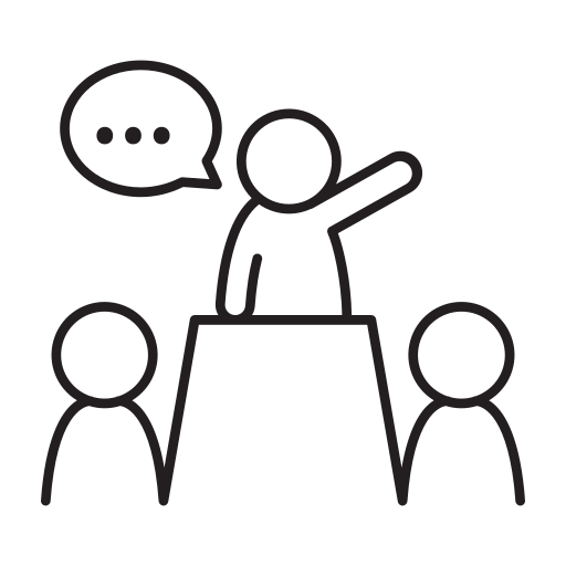 Conference, meeting, discussion, conversation, training icon