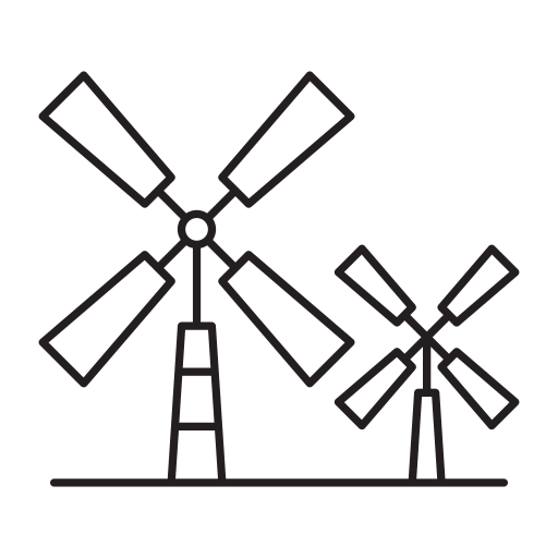 Wind turbine, wind energy, windmill, wind wheel, electricity icon