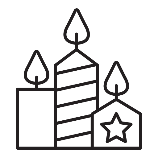 Christmas, celebration, blow, candles, light icon