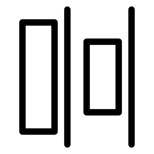 Horizontal, distribute, right icon