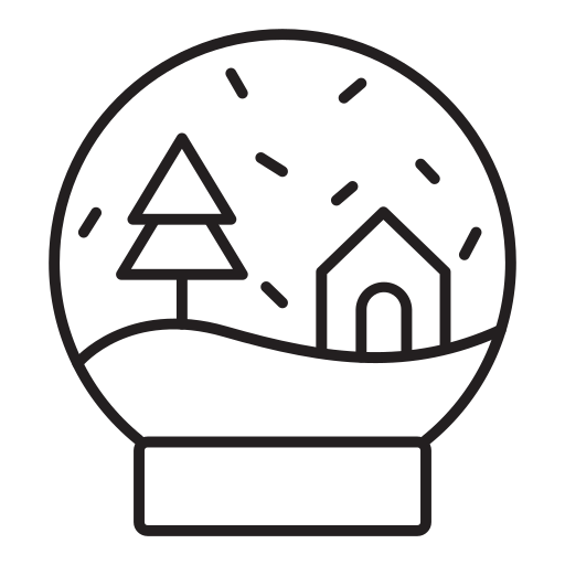 Christmas, gift, celebration, snow globe, toy icon
