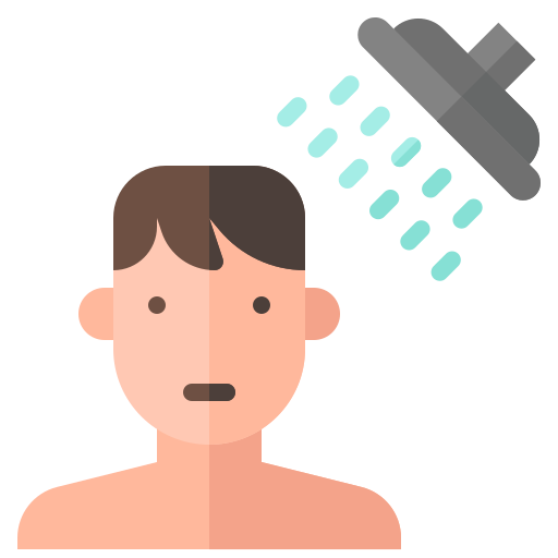 Avatar, clean, shower, take a shower, virus icon