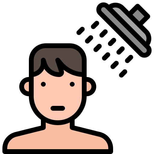 Avatar, clean, shower, take a shower, virus icon