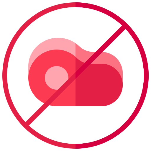 Meat, no raw food, raw meat, virus icon