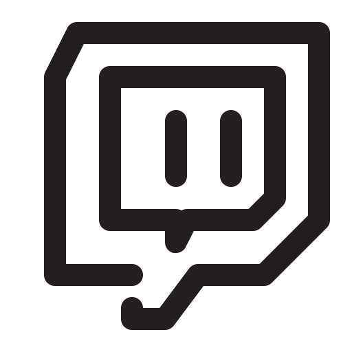 Communication, gaming, interaction, message, twitch icon