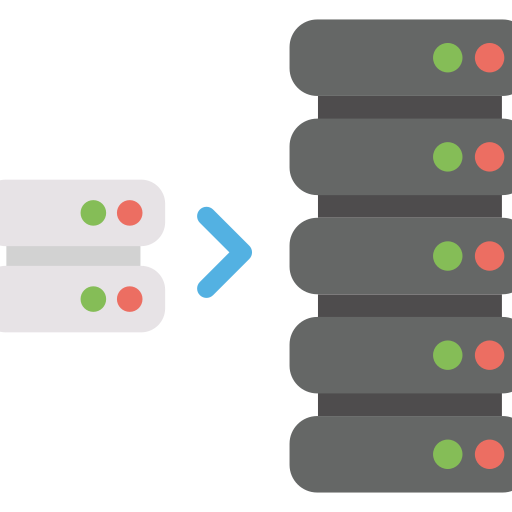 Bigger, larger, resource, scaling, server, upgrade icon