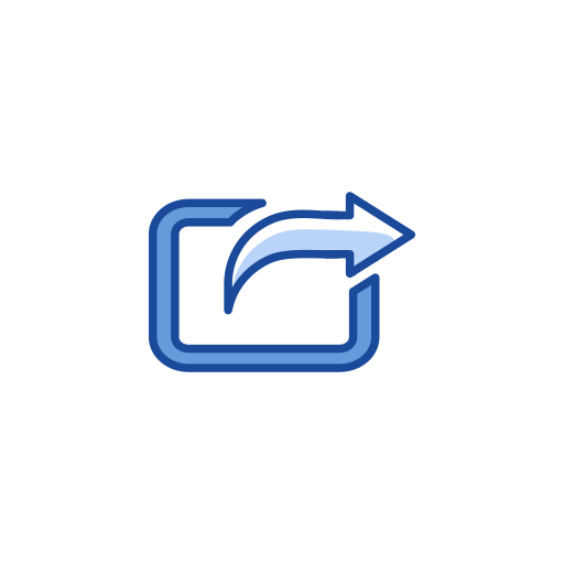 Arrow right, download, pointer, share icon