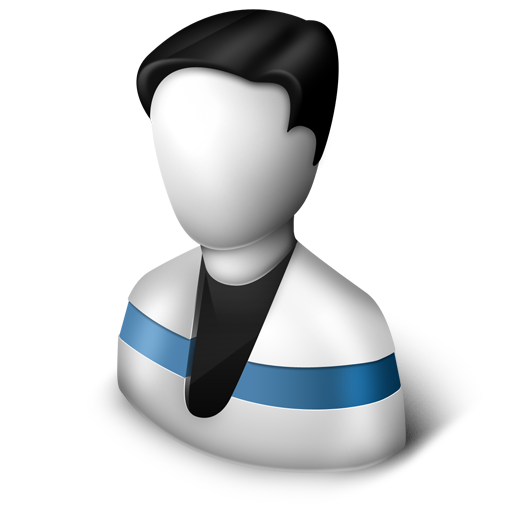User, male, man, blue, running icon