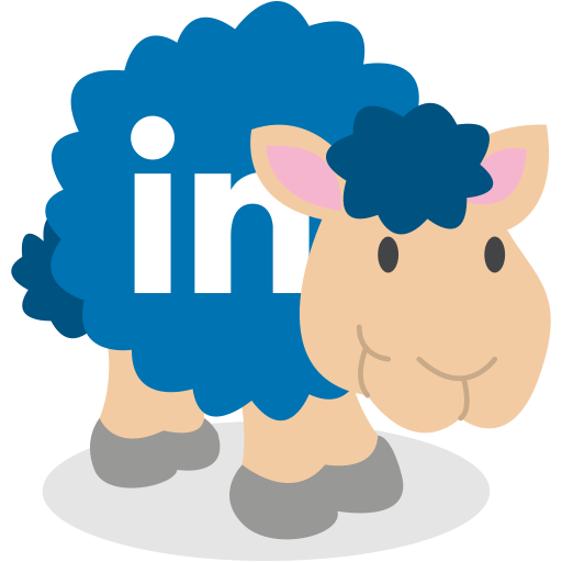 Sheep, social network, linkedin icon