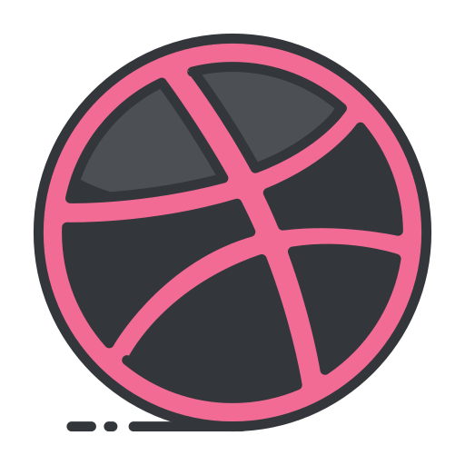 Dribbble, internet, network, online, social media, connection icon