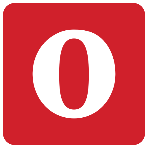 O, opera, orange icon