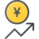 money,business and finance,up,business,currency,banking,arrow,commerce and shopping,yen,coin,bank,increase