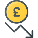 money,business and finance,business,currency,pound sterling,banking,cash,pound,arrow,down,decrease ok 