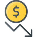 money,business and finance,dollar,business,currency,arrow,coin,bank,commerce,coins,down,dollar symbol,decrease,dollars