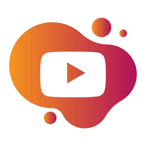 Aquarelle, bubble, gradient, pink, watercolour, yellow, youtube icon
