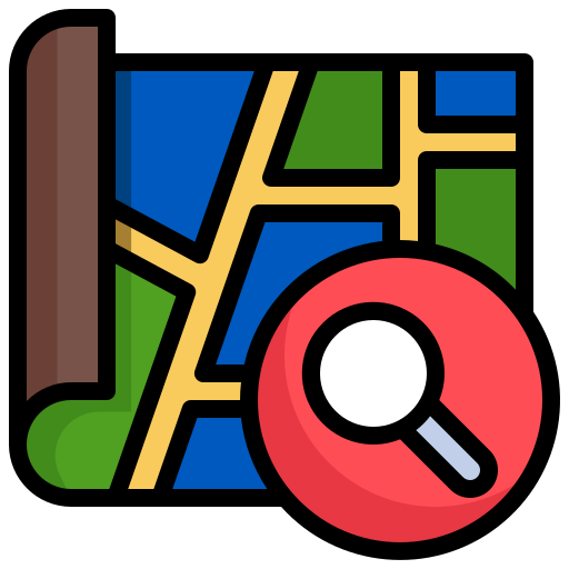 Search, map, location, placeholder, street icon