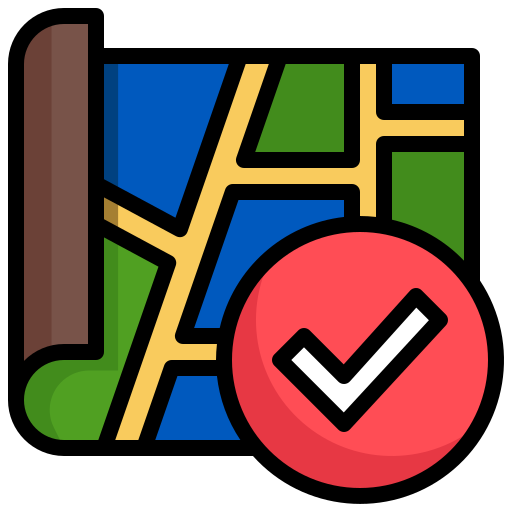 Done, map, location, placeholder, street icon