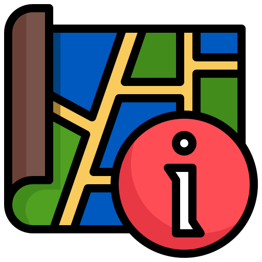 Info, map, location, placeholder, street icon