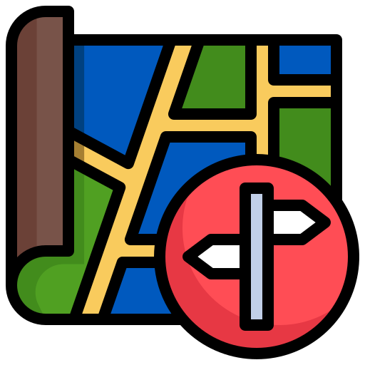 Sign, map, location, placeholder, street icon