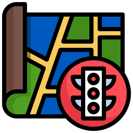 Traffic, light, map, location, placeholder, street icon