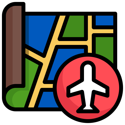 Airport, map, location, placeholder, street icon