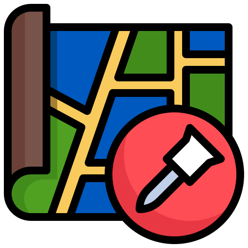 Pin, map, location, placeholder, street icon