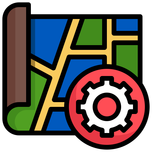 Setting, map, location, placeholder, street icon