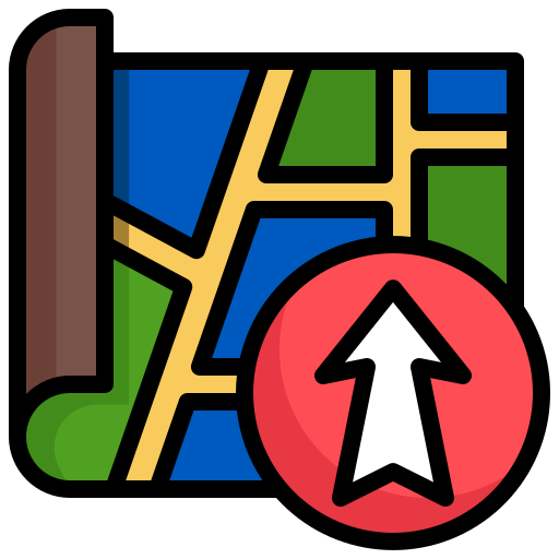 One, way, map, location, placeholder, street icon