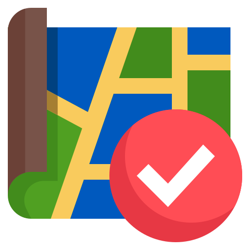 Done, map, location, placeholder, street icon