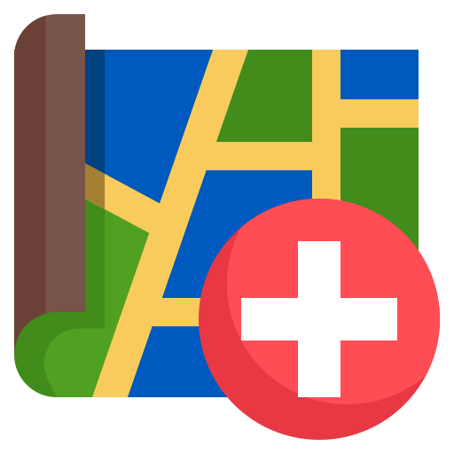 Add, map, location, placeholder, street icon