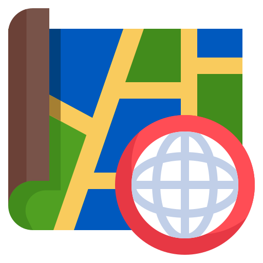 Internet, map, location, placeholder, street icon