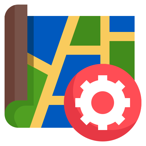 Setting, map, location, placeholder, street icon