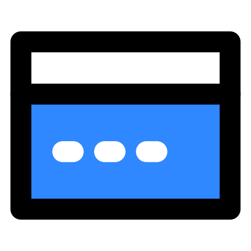 Bank, card, two icon
