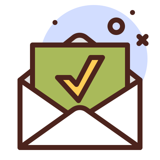 Positive, envelope, status icon